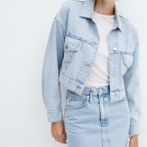 NWT Mango cropped jean jacket